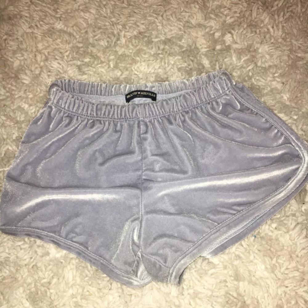 BRANDY MELVILLE light blue velvet shorts